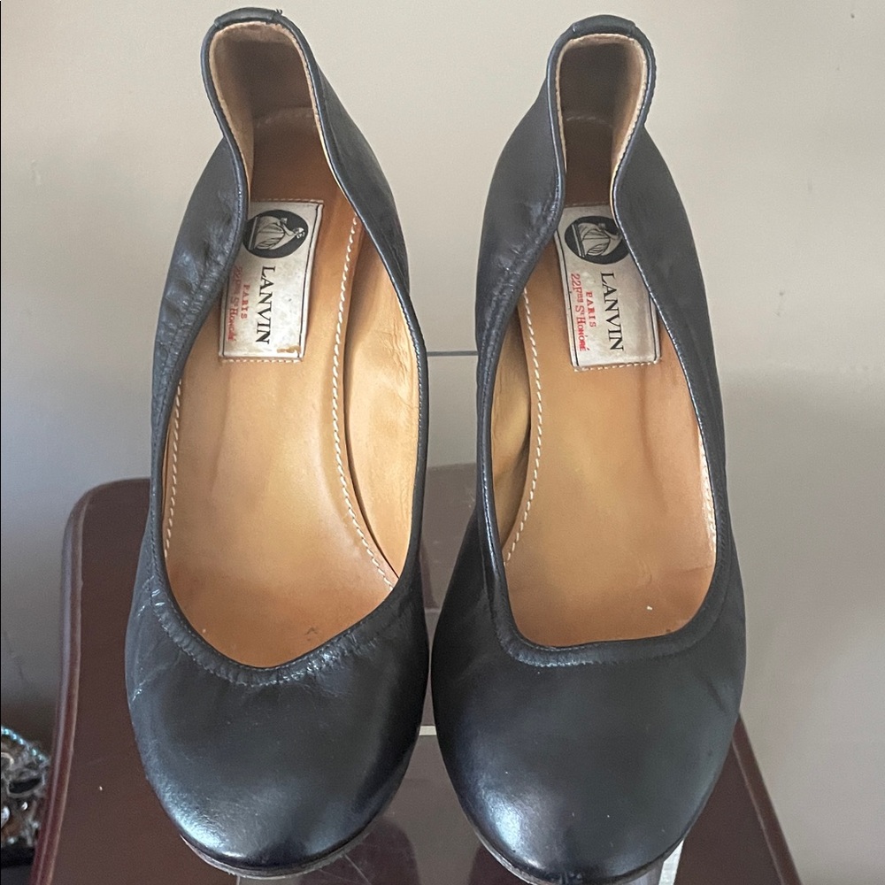 Lanvin Black Leather Heels